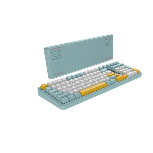 Clavier sans fil 2.4G / Clavier Bluetooth / Clavier à membrane filaire (90%~98%) RGB rétroéclairé avec écran et fonction mute pour bureau