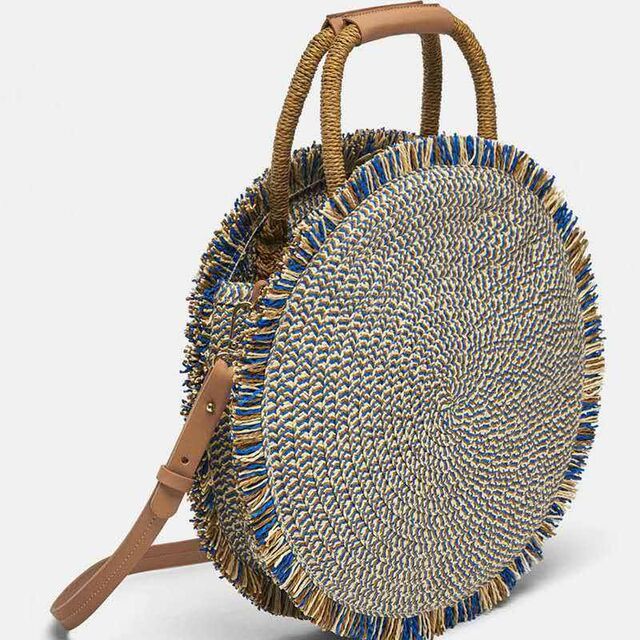 Vente en gros transfrontalière de sac de paille d'été de style rétro avec fermeture ouverte, nouveau, simple, de couleur pure, tissé pour les saisons d'été, d'hiver et d'automne