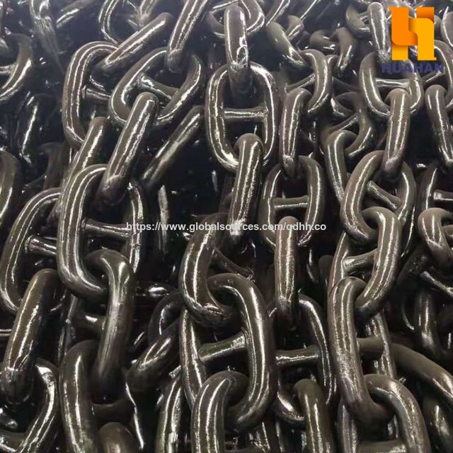 Cadena de Ancla de Eslabones con Pernos S.C. Resistente a la Corrosión - Alquitranada Negra/Galvanizada por Inmersión en Caliente for sale at factory direct price