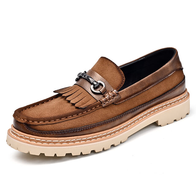 Mocassins en Cuir Daim Marron avec Doublure Respirante et Semelle Extérieure Durable pour Occasions Semi-Formelles - Chaussures d'Affaires en Gros for sale at factory direct price