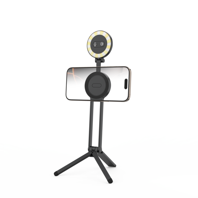 Leichte magnetische Handy-Stativhülle, Schreibtisch-kompatibel, Aluminiumlegierung, wasserdicht, verstellbares 2-in-1-Selfie für VLOG-Live-Übertragungen