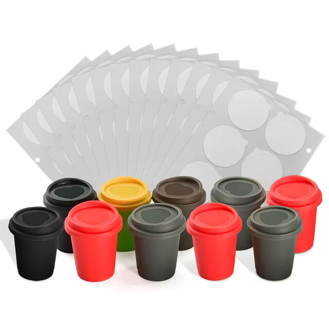Vente en gros de gobelets à café lyophilisé en plastique de 10 g, 60 pièces, couvercles en feuille d'aluminium, boîte de stockage de probiotiques écologique, tasse à thé vide