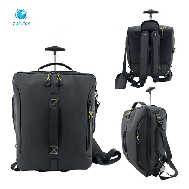Venta al por mayor de bolsa de viaje grande con ruedas de 44L, equipaje de negocios impermeable con ruedas y barra de tracción, mochila de viaje premium