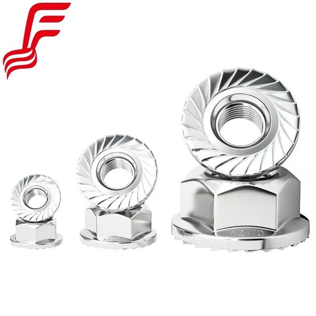 FRST!Factory Serrated Knurled Self-locking Nut Knurled stainless steel hex flange nut Energy saving water heater nuts M6 for sale at factory direct price