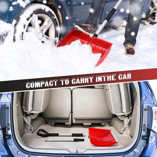 Pala de Nieve Ligera con Mango de Aluminio, Pala Ancha para Quitar Nieve, Pala Portátil Grande para Camping, Pala de Supervivencia Multiusos for sale at factory direct price