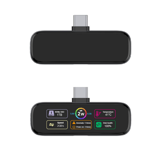 Disque SSD Portable Haute Vitesse 20Gbps PSSD Clé USB pour Téléphone avec Écran LCD Magnétique et Alimentation PD