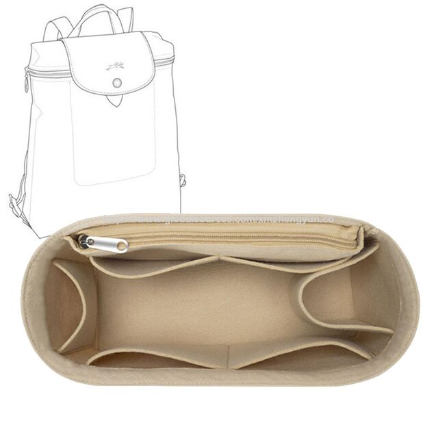 Geldbörsen-Rucksack-Organizer für faltbaren Rucksack, Filztasche Einsatz Multi Pocket mit FABRIC WITH GRS