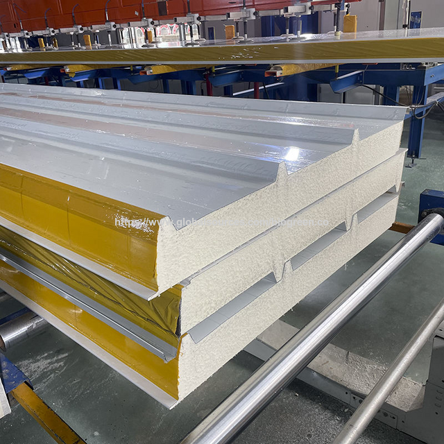 Panneau Sandwich en Laine de Roche Composite Ignifuge Professionnel de Chine pour Isolation d'Atelier, Salle de Bain et Sous-Sol for sale at factory direct price