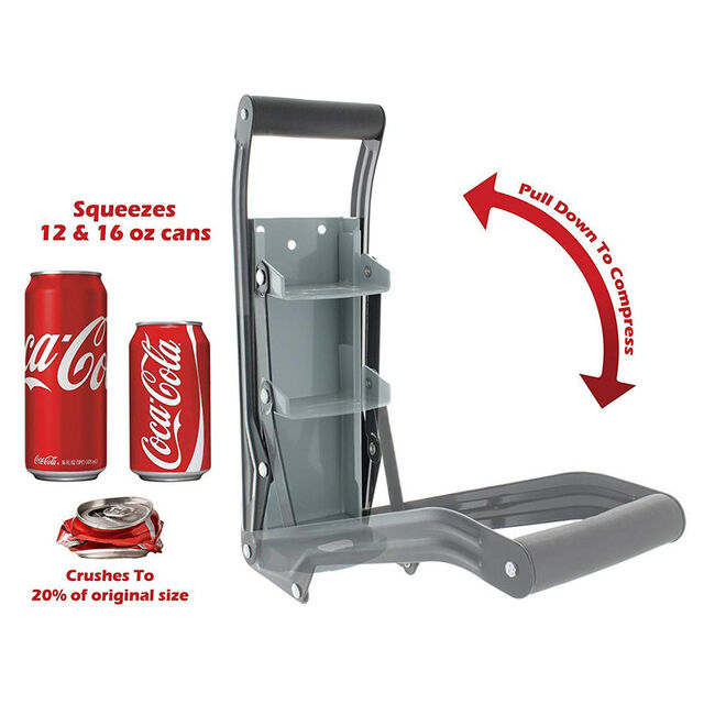 Triturador de Latas de Alumínio de 16oz e Abridor de Garrafas, Triturador de Parede de Metal Resistente para Latas de Bebidas de 12oz (BC-02-12oz)