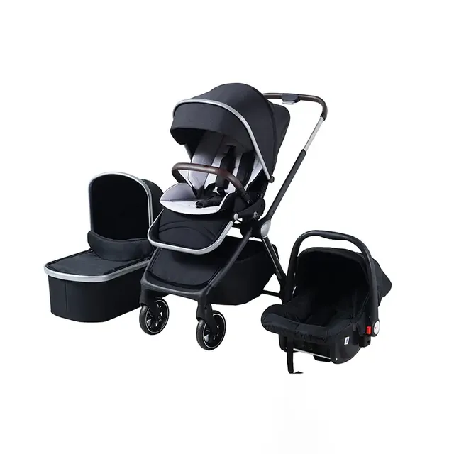 Cochecito de Bebé 3 en 1 de Lujo con Reposapiés Ajustable y Silla de Coche | Sistema de Viaje para Recién Nacidos hasta 36 Meses