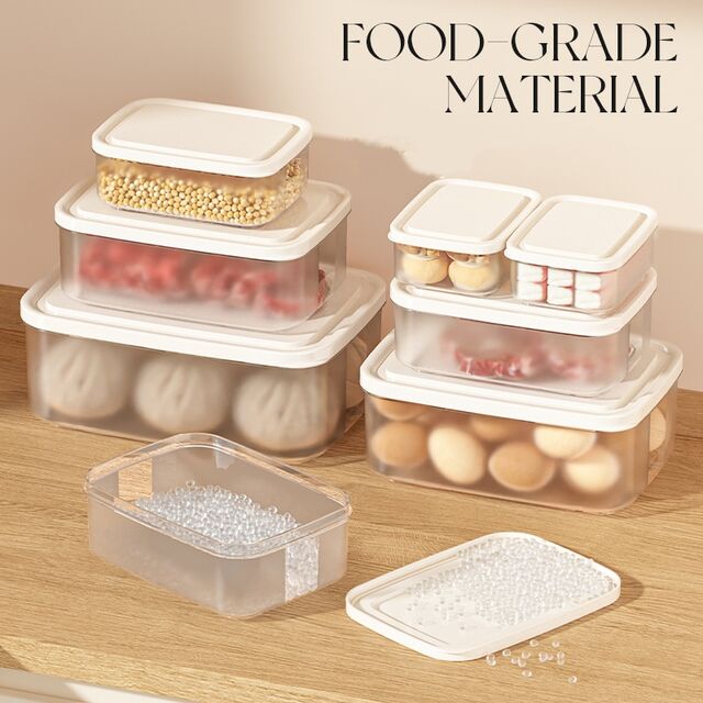 Cajas de almacenamiento para refrigerador de plástico transparente selladas y duraderas, personalizadas para alimentos enlatados - Organización de cocina