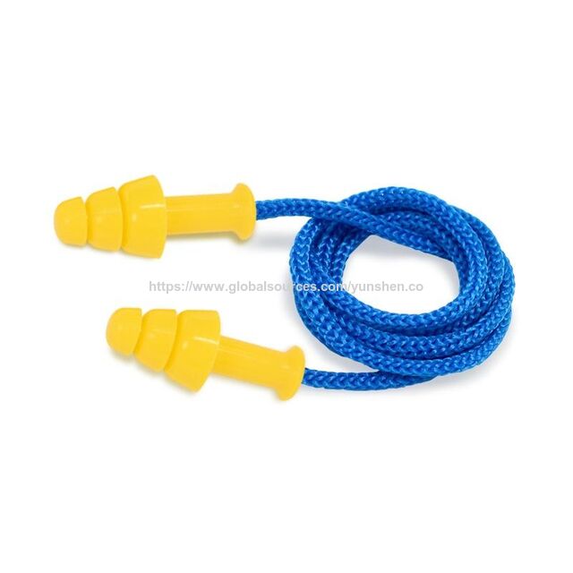 Protection auditive industrielle réutilisable, bouchons d'oreille en silicone pour sports nautiques et natation, adultes avec cordon for sale at factory direct price