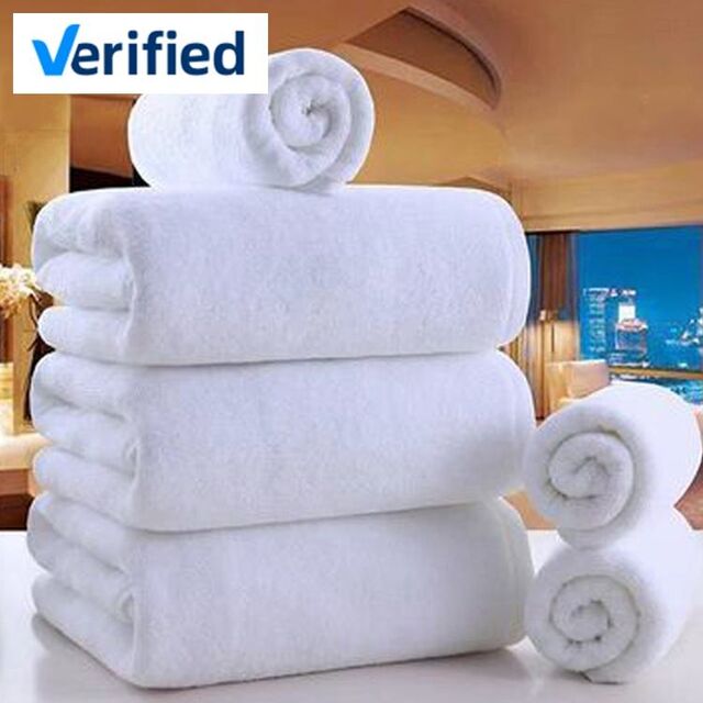 Toallas de Hotel de Lujo de 5 Estrellas con Logo Personalizado para Cara, Manos y Baño, Blancas, 100% Algodón