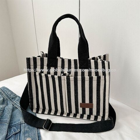 Sacola de ombro feminina, casual, de lona, reutilizável, ecológica, para compras e viagens