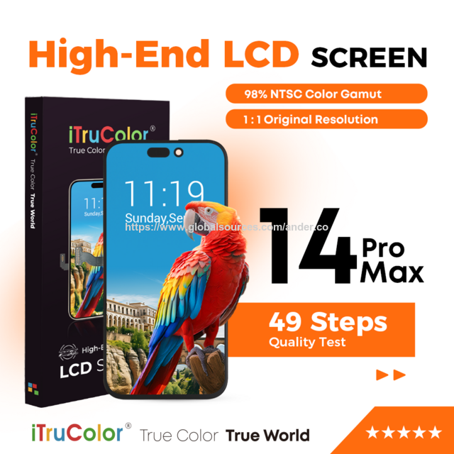 Suku Cadang LCD Ponsel Terjangkau untuk iPhone 14 Pro Max dengan Gamut Warna Tinggi untuk Bisnis