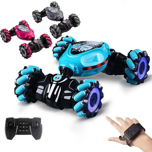 Voiture cascadeuse télécommandée à double commande et détection de geste de la main pour enfants, 2,4G, 4WD, double face, rotation à 360°, voiture de drift RC avec lumière LED for sale at factory direct price