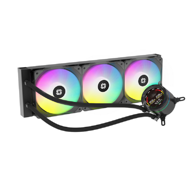 Enfriador Líquido de CPU AIO ARGB de 360mm, Bloque de Agua con Pantalla de Segmento Digital, Ventiladores PWM de 1800RPM, Compatible con LGA1700/AM5, TDP de 330W for sale at factory direct price
