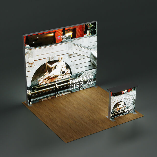 Balcão de tensão de tecido para estande de exposição com mesa alta e estojo de armazenamento for sale at factory direct price