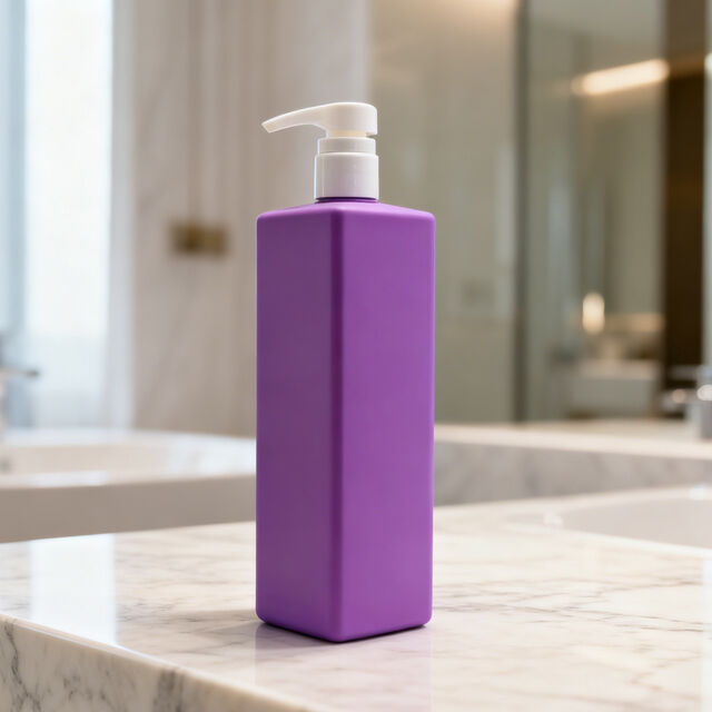 Precio de fábrica botella vacía de champú morado de 1000 ml 32OZ con bomba de loción botella blanda de DHPE de 1 litro para gel de baño