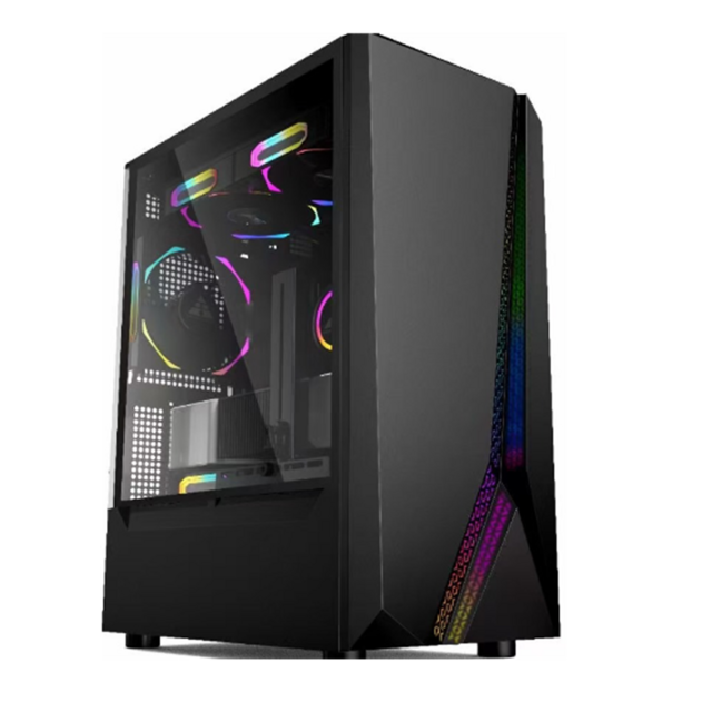 REKNOW Großhandel Direkt Metall RGB Gaming Computer Tower Langes GPU Micro ATX Gamer PC Gehäuse mit Glas Seitenteil für Desktop PC