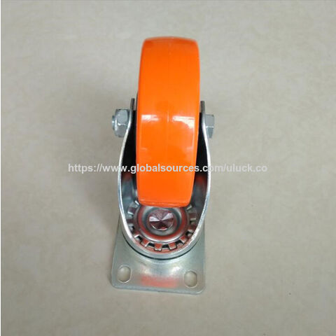 عجلات دوارة من مادة PVC برتقالية مقاس 2 بوصة و 4 بوصة منخفضة الضوضاء، عجلات خدمة متوسطة for sale at factory direct price