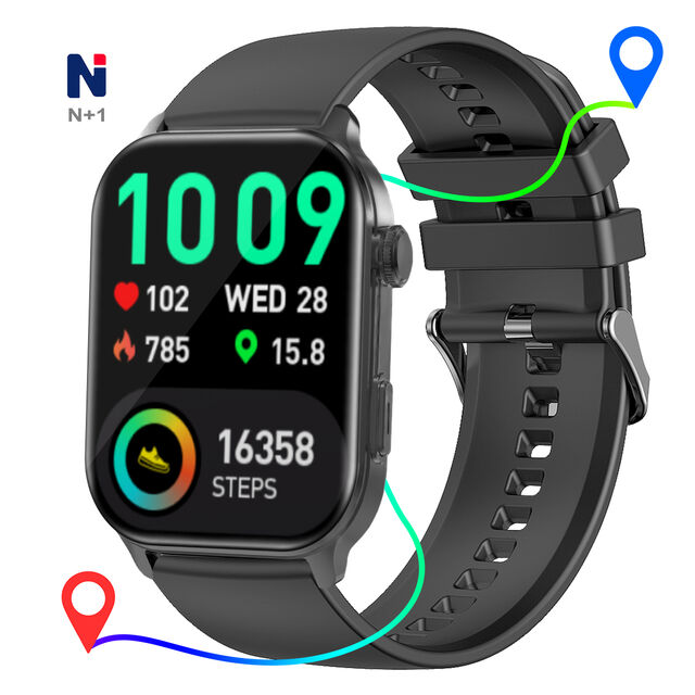 ساعة ذكية عالية الأداء NJJ15 مع نظام تحديد المواقع GPS، بوصلة، ترميز، زر دوار، مكالمات، صحة، رياضات - Eeloj Inteligente