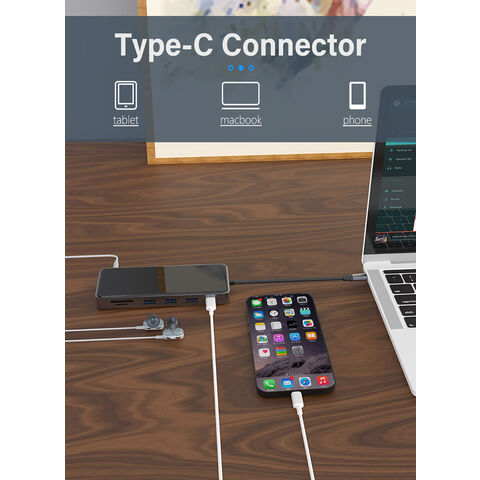 Adaptador HDTV Dual 12 en 1 USB C HUB para MacBook Pro RJ45 VGA PD USB Splitter Multi 12 Puertos Tipo C USB Hub Estación de Acoplamiento