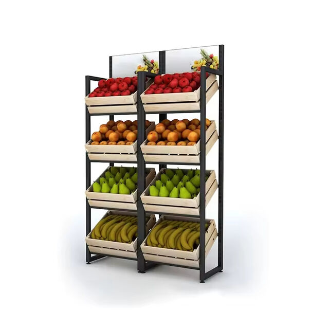 Maßgeschneiderte Obst- und Gemüseregalen für den Einzelhandel. Wir bieten maßgeschneiderte Lösungen, um die perfekte Präsentation für Ihr Geschäft zu schaffen.