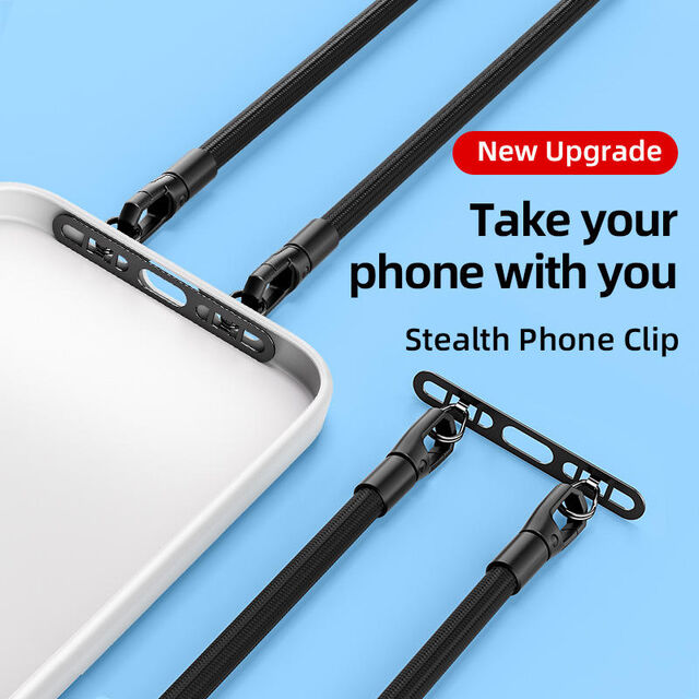 Cordão Ultrafino de Aço Inoxidável para Celular com Fivelas Duplas, Conector Anti-Perda Durável, Alça de Laço de Dedo para Celular