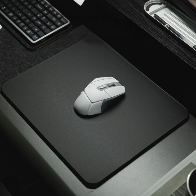 Tapis de souris gaming en verre trempé avec logo - Tapis de souris pour ordinateur de bureau - Tapis de clavier
