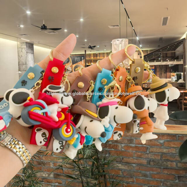Llavero Colgante de Cachorro de Dibujos Animados Creativo, Muñeco de Goma Suave de PVC 3D, Llavero de Coche, Regalo para Eventos Corporativos for sale at factory direct price