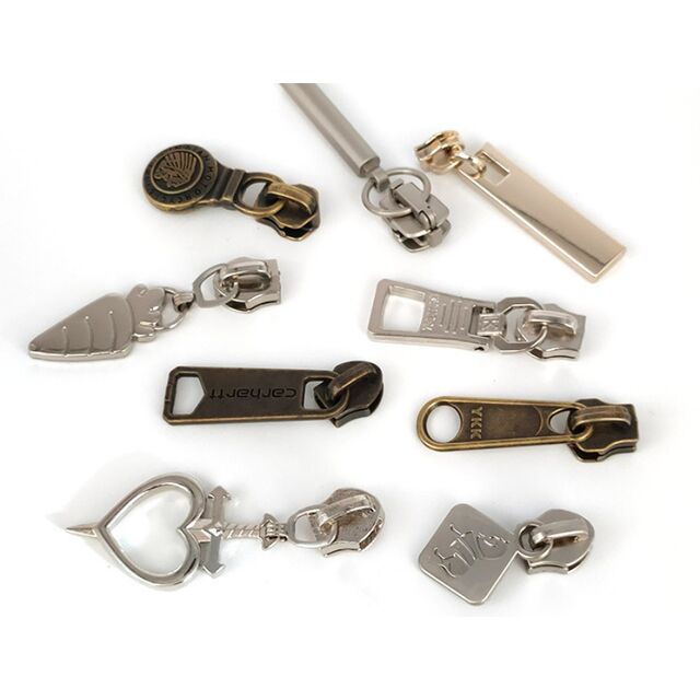 Puxador de Zíper de Metal Personalizado, Design de Logotipo Personalizado para Roupas e Bolsas, Cursor de Zíper Premium com Aba Personalizada