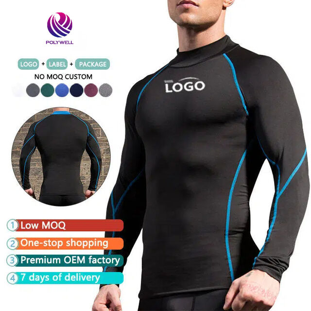 Men's Running Shirt Fitness Compression Top Quick-Dry Long Sleeve T-Shirts for Gym Running Muscle Support Moisture-Wicking Fabric