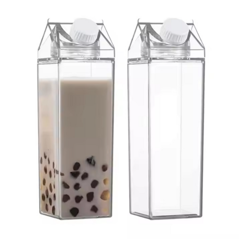 Botella de agua de cartón de leche barata de 500 ml, botella de agua de plástico transparente y duradera