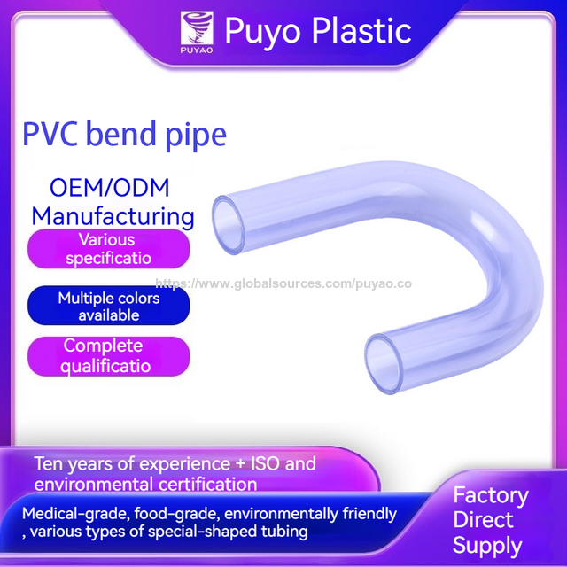 Codo de PVC transparente, tubo en U para purificador de agua, fuente de agua potable, acuario, pecera, para desvío y cambio de agua for sale at factory direct price