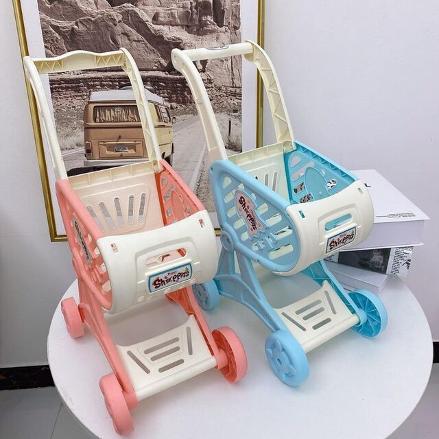 HY Toys Carrito de Compras Nuevo para Niños, Carrito de Simulación, Juego de Imitación para el Hogar, Juguete para Niñas y Bebés