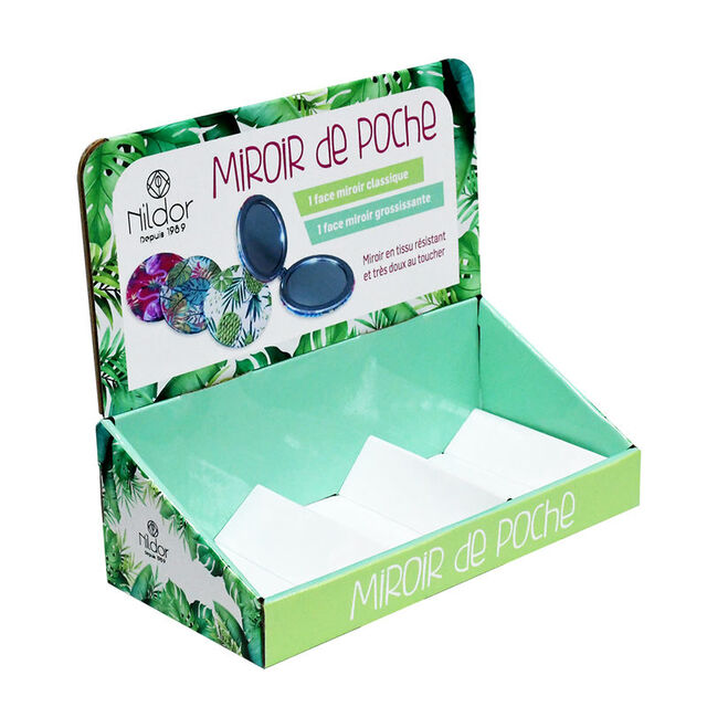 Caja de presentación de mostrador de supermercado de PVC corrugado de cartón con gancho para tarjetas de papel for sale at factory direct price