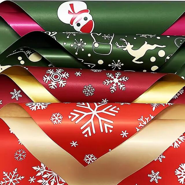 Weihnachtsgeschenkpapier, Papier zum Einwickeln von Äpfeln am Heiligabend, wasserdichte Blumenverpackungsmaterialien, DIY-Sträuße.