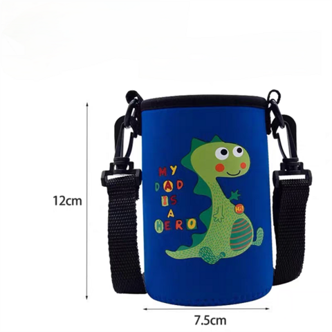 Wasserflaschentasche aus Neopren-Canvas mit verstellbarem Schultergurt, isolierte Flaschenhülle für Edelstahl-, Glas- und Plastikflaschen