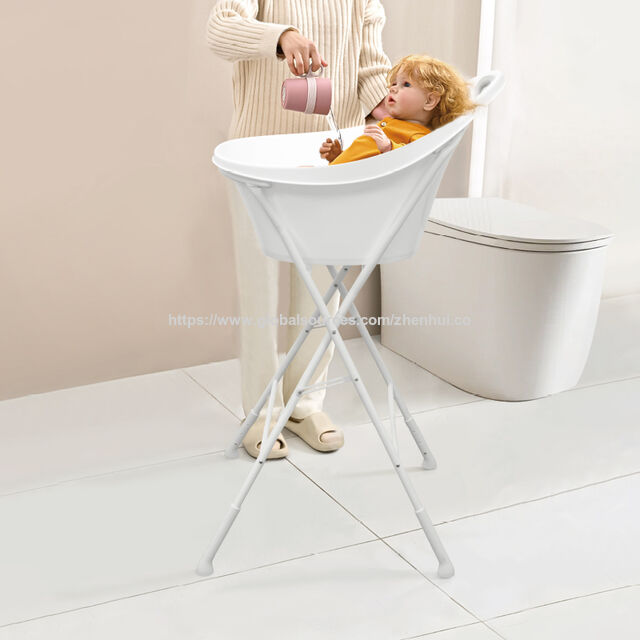 Soporte de bañera para bebé con asa: estructura estable que libera la columna lumbar. Soporte para bañera de bebé.