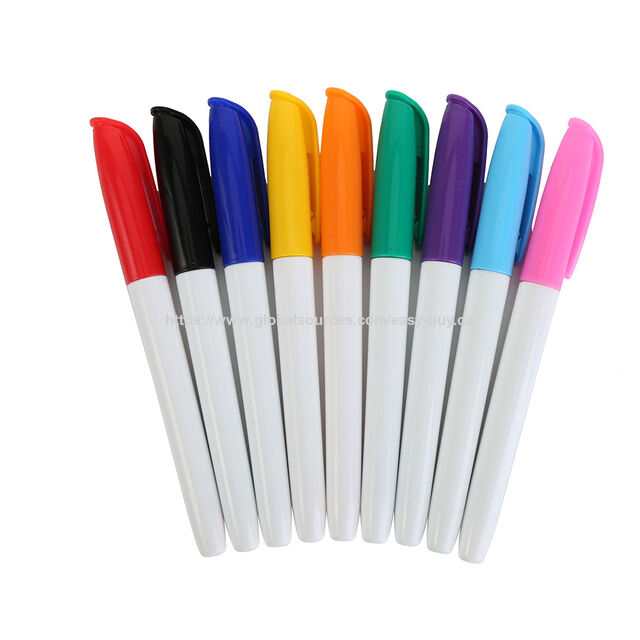 أقلام ماركر دائمة مائية، لون أسود وأزرق، قلم سبورة، رأس كبير سهل المسح for sale at factory direct price