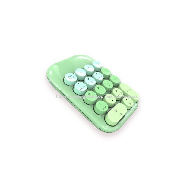 Teclado numérico inalámbrico 2.4G con 19 teclas redondas SK-696AG - Teclado numérico inalámbrico profesional para contabilidad y finanzas