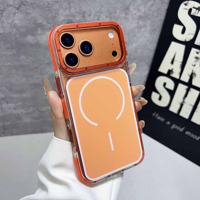 Capa Premium 2 em 1 para Celular de Silicone Macio com Adsorção Magnética, Armação de Alumínio, Botões de Metal e Bordas Antiderrapantes Emborrachadas for sale at factory direct price