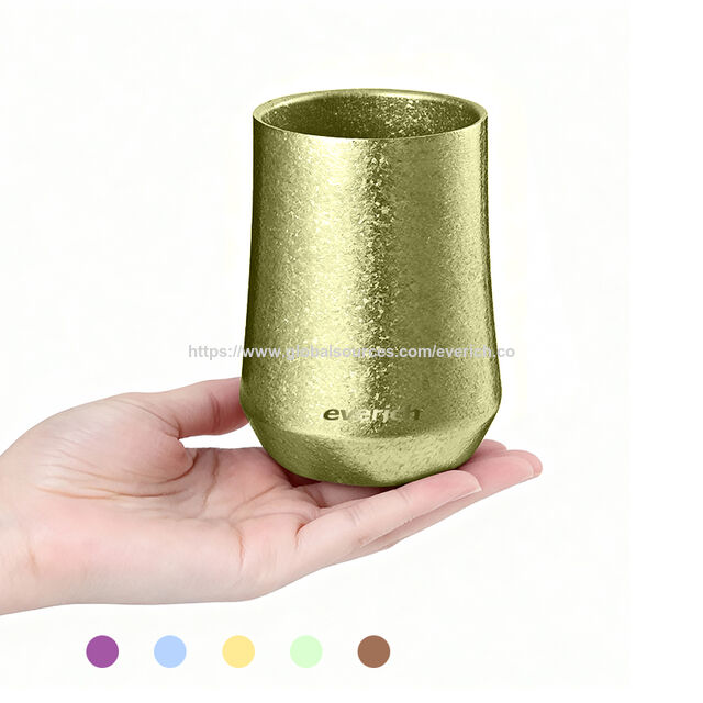 Everich Taza de Titanio Aislada de Doble Pared de 330 ml - Jarra de Cerveza de Titanio Ligera, de Alta Calidad y Segura para la Salud, Ideal para Camping y Regalos al Aire Libre for sale at factory direct price