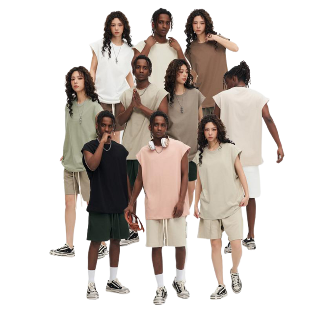 Hochwertiges 100% Baumwolle Oversize 270GSM gekämmtes High Street Tanktop Lockerer Schnitt Unisex Einfarbige Tanks Versandbereit