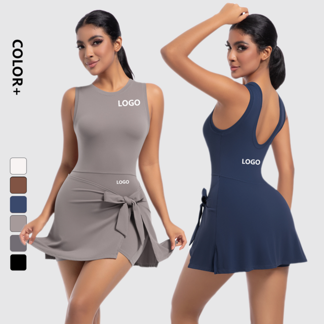 Vestido de Tenis de Una Pieza para Mujer con Logo Personalizado, Vestido Deportivo Transpirable para Gimnasio y Tenis for sale at factory direct price
