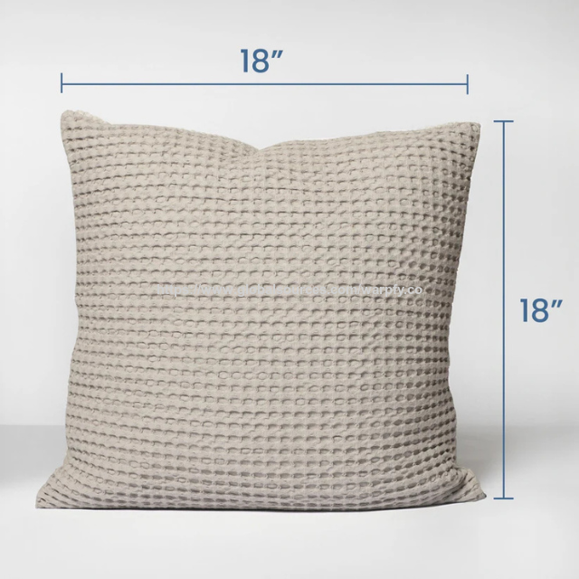 Housse de Coussin en Coton Gaufré Gris 45 cm Personnalisable au Prix ​​d'Usine - Housse de Coussin Décorative 100% Coton Pur Fabriquée par OEM/ODM