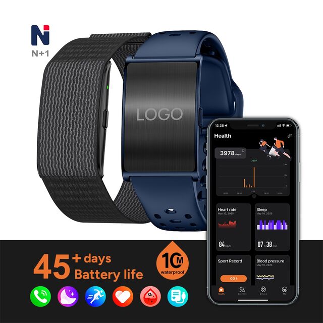 Pulsera Inteligente de Actividad NSQ12 a la Venta - Monitor de Salud y Fitness, Ligera, Resistente al Agua 1ATM, Informe de Salud con IA