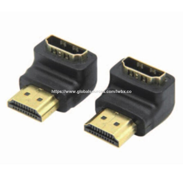 محولات HDMI سوداء بزاوية 90 درجة أنثى إلى ذكر مع موصل مطلي بالذهب for sale at factory direct price