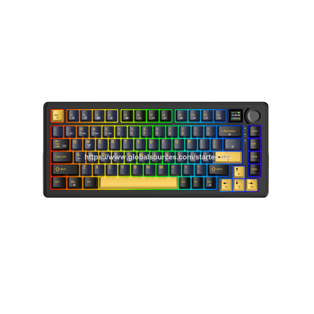 75% layout Wireless RGB Mechanical Keyboard | Triple-Mode 2.4G/BT/Wired | Hot-Swap Gasket Mount | PBT Keycaps | Metal Knob for sale at factory direct price